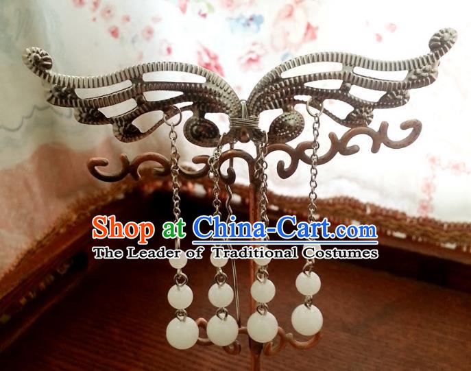 Traditional Handmade Chinese Ancient Classical Hair Accessories Hairpins Tassel Step Shake for Women