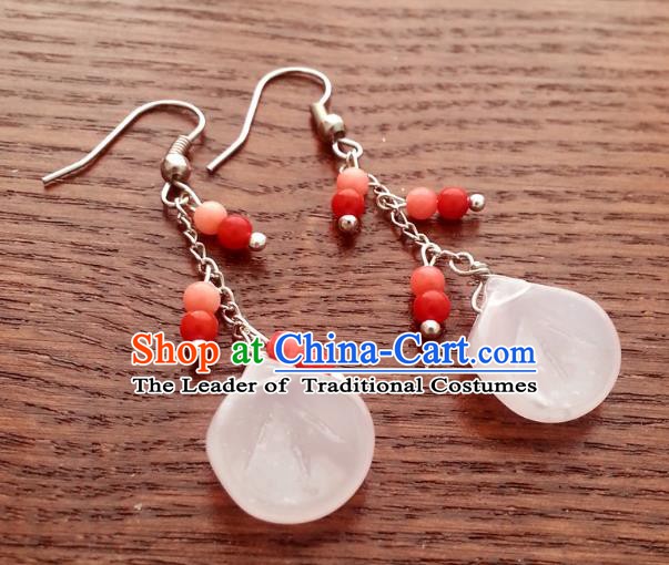 Traditional Handmade Chinese Ancient Princess Accessories Classical Shell Tassel Earrings for Women
