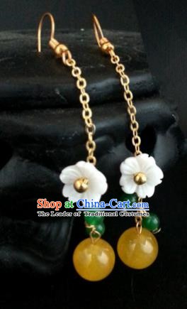 Traditional Handmade Chinese Ancient Princess Hanfu Tassel Eardrop Classical Earrings for Women