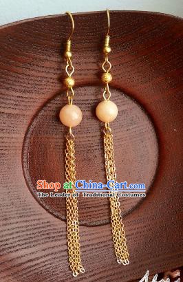 Traditional Chinese Handmade Classical Long Tassel Eardrop Ancient Palace Queen Hanfu Earrings for Women