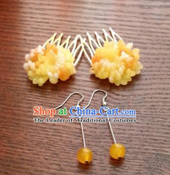 Handmade Traditional Chinese Classical Hair Accessories Ancient Hanfu Hairpins Hair Combs and Earrings for Women