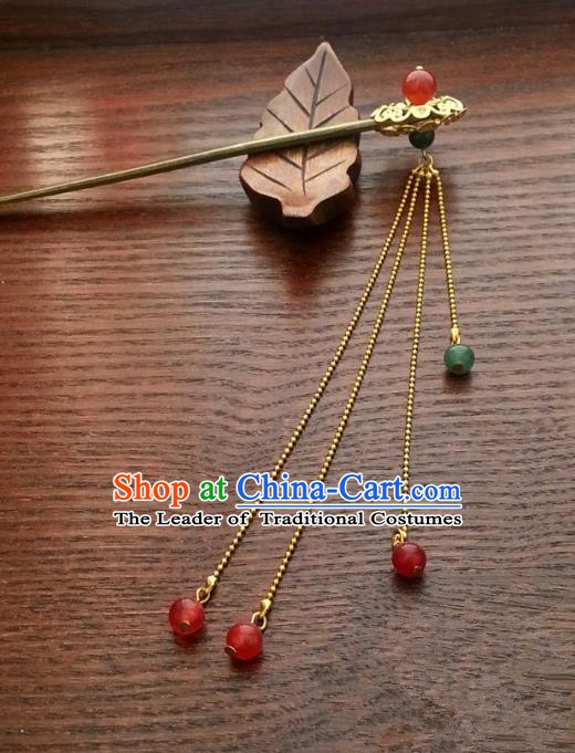 Handmade Traditional Chinese Classical Hair Accessories Tassel Step Shake Ancient Hanfu Hairpins for Women