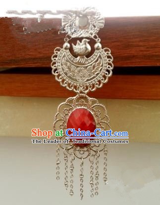 Traditional Handmade Chinese Classical Accessories Brooch Ancient Princess Jade Pendant for Women