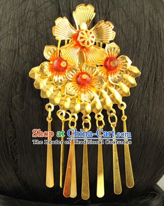 Asian Chinese Handmade Classical Hair Accessories Bride Frontlet Hair Combs Hanfu Hairpins for Women