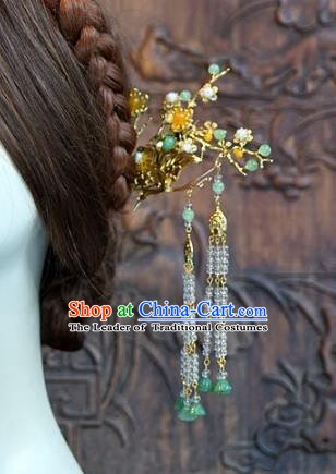 Chinese Handmade Classical Hairpins Hair Accessories Ancient Tassel Step Shake for Women