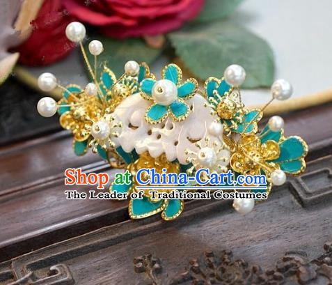 Chinese Handmade Classical Blue Hairpins Hair Accessories Ancient Hair Clip for Women