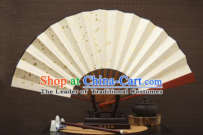 Traditional Chinese Crafts White Folding Fan, China Xuan Paper Fans for Men