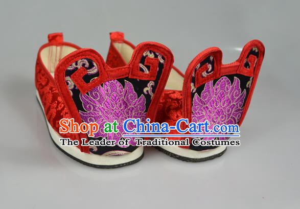 Asian Chinese Wedding Shoes Embroidered Shoes, Traditional China Princess Shoes Bride Hanfu Shoes