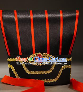 Asian Chinese Han Dynasty Minister Hats, Traditional China Ancient Chancellor Headwear