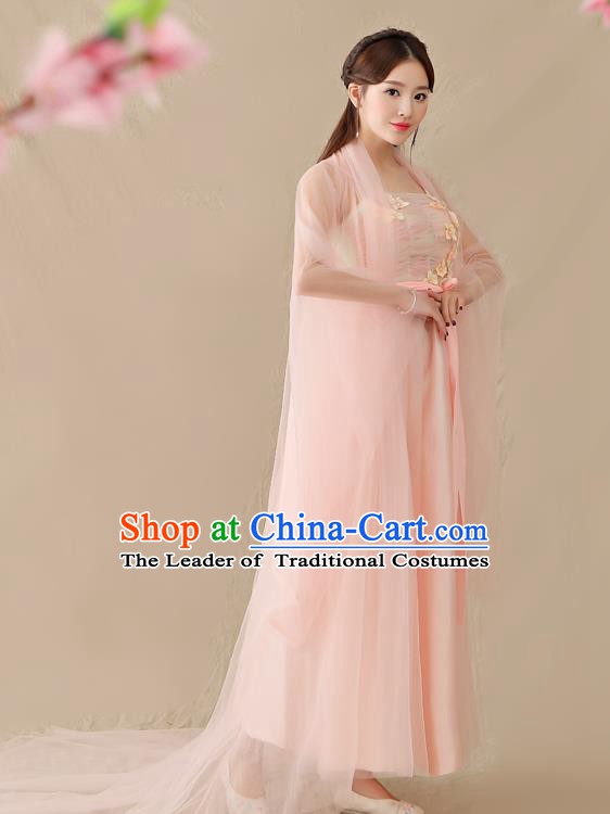 Traditional Chinese Ancient Palace Lady Fairy Costume, China Tang Dynasty Princess Hanfu Clothing for Women