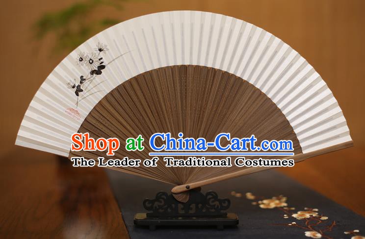 Traditional Chinese Crafts Ink Painting Folding Fan Paper Fans for Men