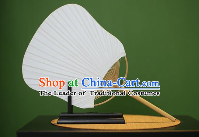 Traditional Chinese Crafts Xuan Paper Fan, Chinese Art Paper Palace Fans Bamboo Handle Fans for Women