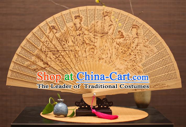 Traditional Chinese Crafts Sandalwood Folding Fan, China Handmade Hollow Out Fairy Incienso Fans for Women