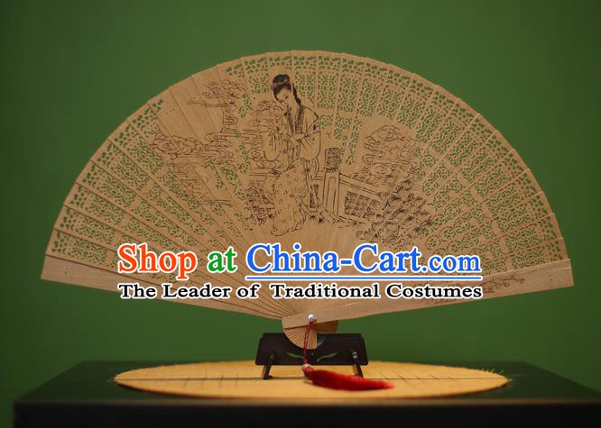 Traditional Chinese Crafts Sandalwood Folding Fan, China Handmade Carving Maidenform Incienso Fans for Women