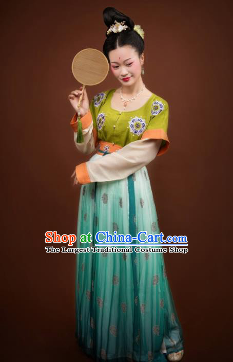 Traditional Chinese Ancient Apsara Costumes Tang Dynasty Princess Hanfu Dress for Women