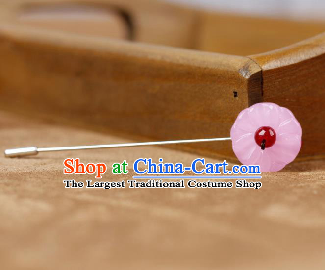 Chinese Ancient Hanfu Jewelry Accessories Traditional Cheongsam Pink Brooch for Women