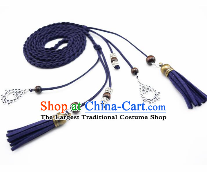 Chinese Ancient Hanfu Hair Accessories Traditional Swordswoman Royalblue Hair Band  for Women