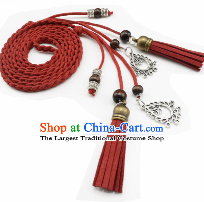 Chinese Ancient Hanfu Hair Accessories Traditional Swordswoman Red Hair Band  for Women