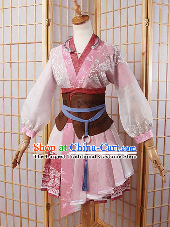 Top Grade Cosplay Princess Costumes Chinese Ancient Swordswoman Dress for Women