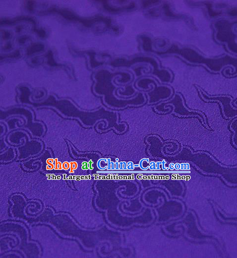 Asian Chinese Traditional Pattern Fabric Ancient Hanfu Purple Brocade Silk Fabric Drapery Material