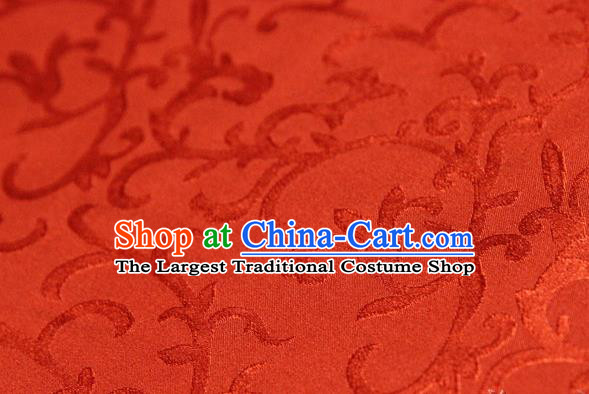 Asian Chinese Traditional Pattern Fabric Ancient Hanfu Jacquard Weave Red Brocade Silk Fabric Drapery Material