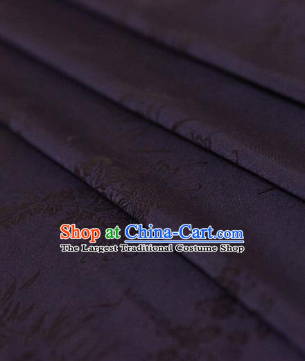 Asian Chinese Traditional Pattern Purple Silk Fabric Ancient Hanfu Jacquard Brocade Fabric Drapery Material