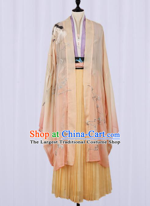 Chinese Ancient Jin Dynasty Princess Hanfu Dress Traditional Embroidered Costumes for Women