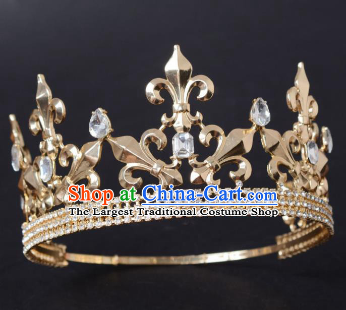 Baroque Style Hair Accessories Queen Crystal Royal Crown for Women