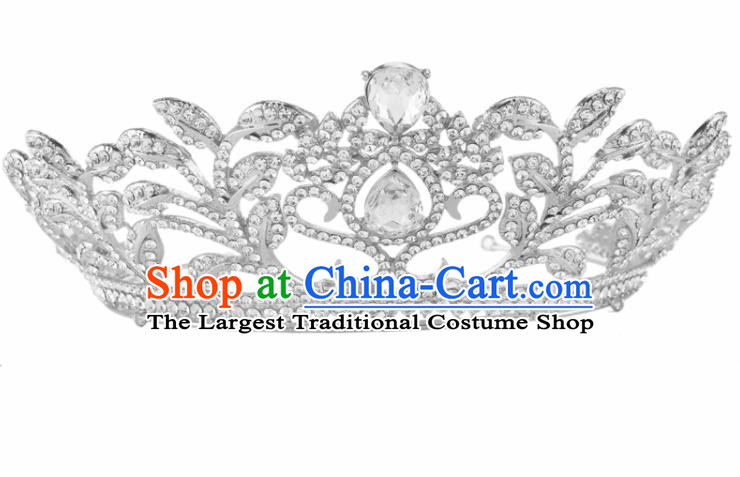 Top Grade Baroque Retro Royal Crown Bride Crystal Wedding Hair Accessories for Women