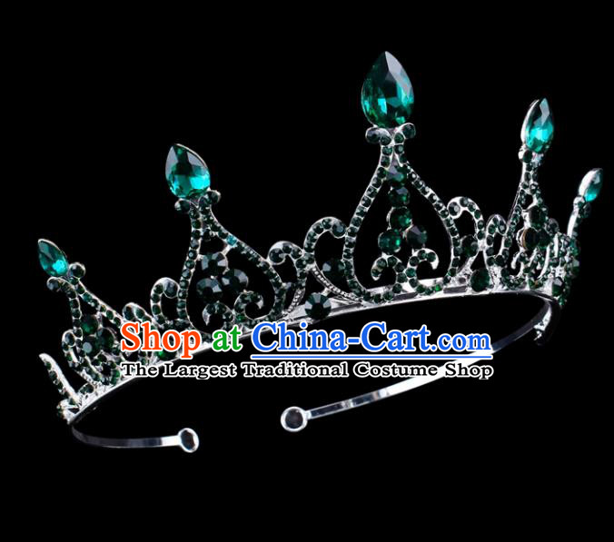 Top Grade Baroque Queen Crystal Hair Clasp Royal Crown Bride Retro Wedding Hair Accessories for Women