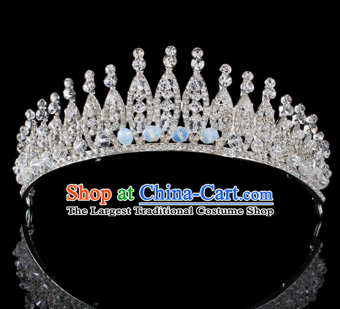 Top Grade Baroque Style Handmade Princess Royal Crown Bride Retro Wedding Hair Accessories for Women