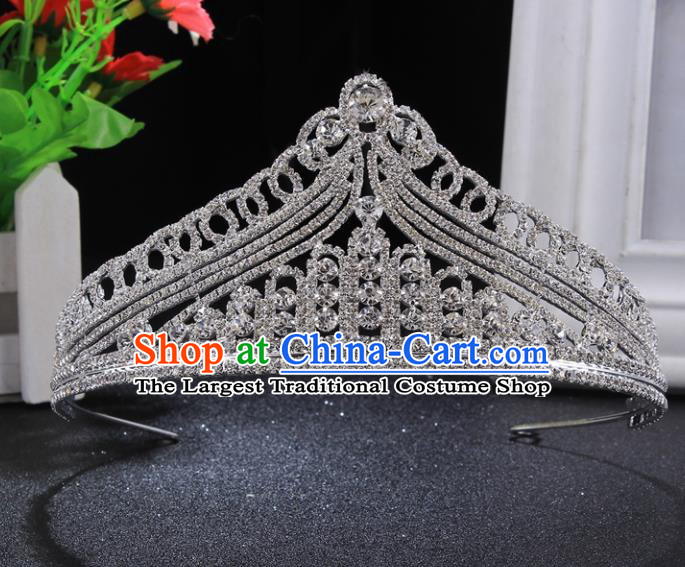 Top Grade Wedding Crystal Royal Crown Baroque Retro Handmade Hair Accessories for Women