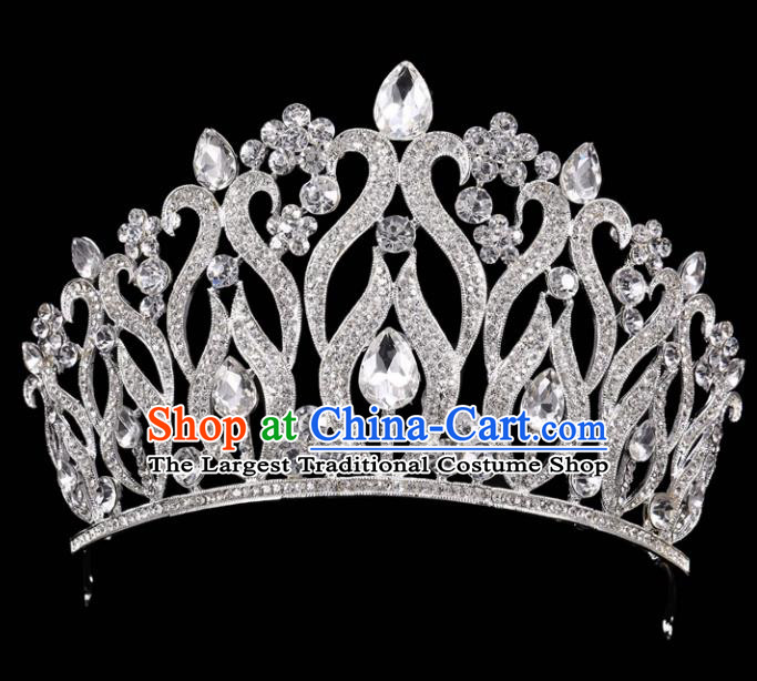 Handmade Wedding Crystal Royal Crown Baroque Retro Hair Accessories for Women