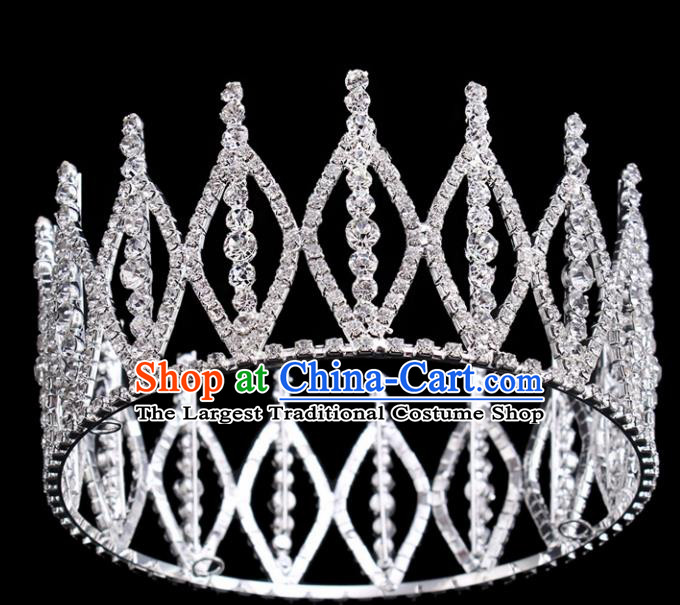 Top Grade Princess Round Royal Crown Retro Baroque Wedding Bride Hair Accessories for Women