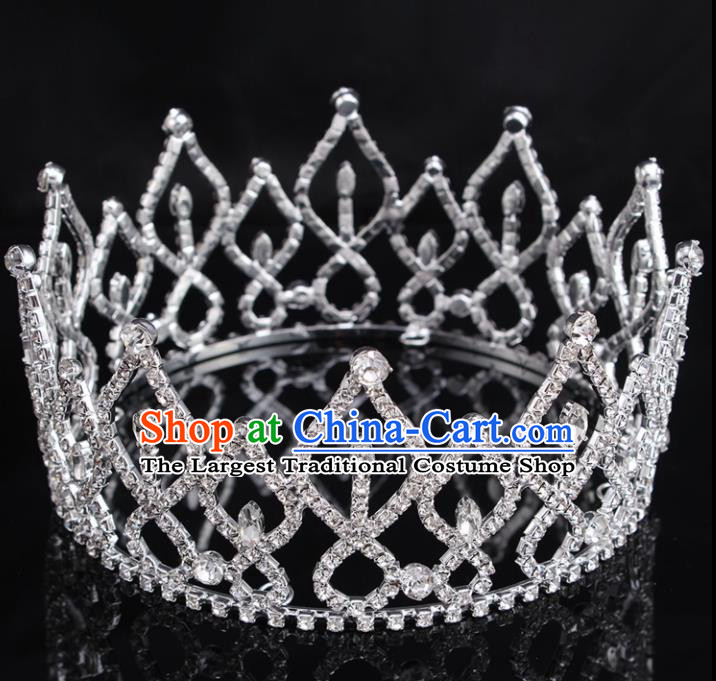 Top Grade Queen Round Royal Crown Retro Baroque Wedding Bride Hair Accessories for Women