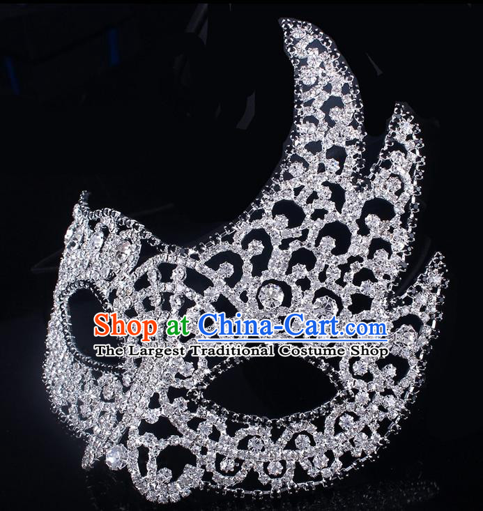 Handmade Halloween Accessories Venice Fancy Ball Crystal Masks for Women