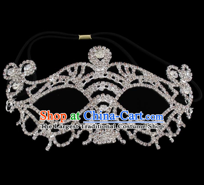 Handmade Halloween Accessories Zircon Face Mask Venice Fancy Ball Masks for Women