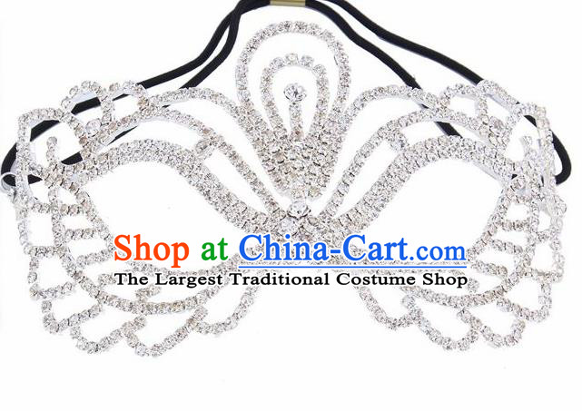 Handmade Halloween Accessories Zircon Face Mask Venice Fancy Ball Crystal Masks for Women