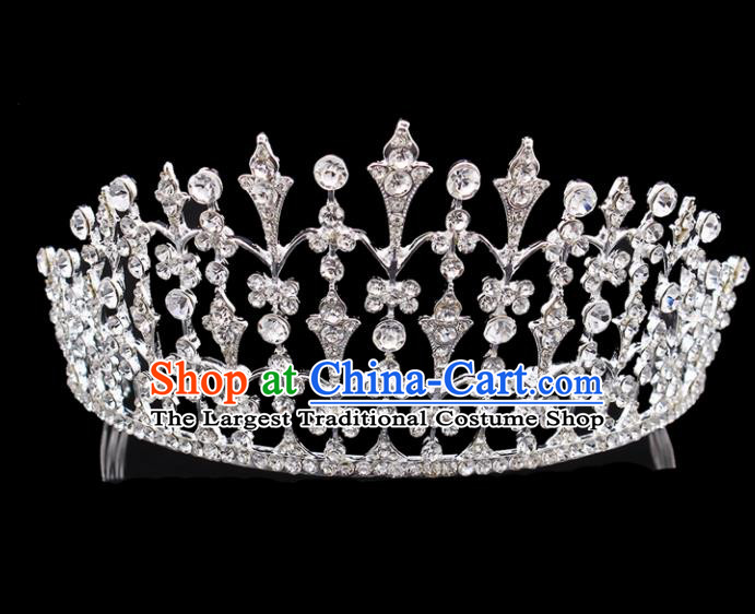 Top Grade Baroque Court Princess Crystal Royal Crown Bride Wedding Hair Jewelry Accessories for Women