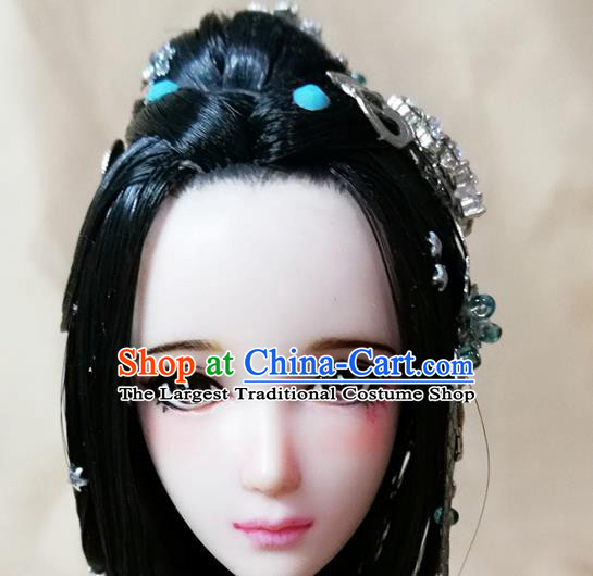 Chinese Ancient Han Dynasty Swordswoman Hair Accessories Hairpins Complete Set for Women