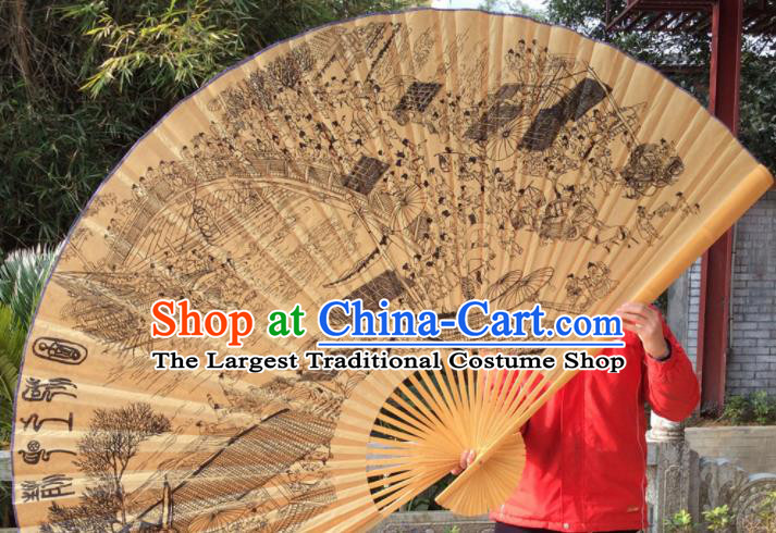 Chinese Traditional Handmade Silk Fans Decoration Crafts Ink Painting Folding Fans