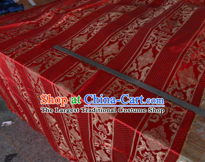 Asian Chinese Traditional Pattern Design Red Brocade Fabric Silk Fabric Chinese Fabric Material