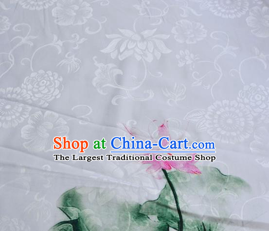 Asian Chinese Traditional Fabric Lotus Pattern Design Brocade Fabric Chinese Costume Silk Fabric Material