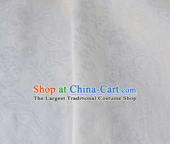 Asian Chinese Fabric Traditional Pattern Design White Brocade Fabric Chinese Costume Silk Fabric Material