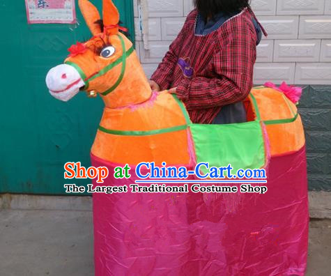 Chinese Traditional Folk Dance Yanko Dance Props Orange Donkey Land Boat