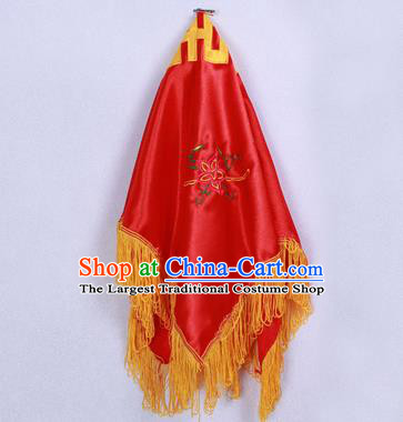 Chinese Traditional Handmade Red Bridal Veil Hair Accessories Ancient Embroidered Head Cover for Women