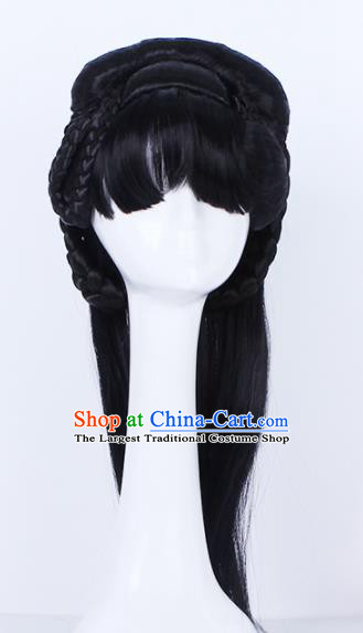 Traditional Chinese Handmade Bangs Wigs Sheath Hair Accessories Ancient Palace Princess Chignon for Women