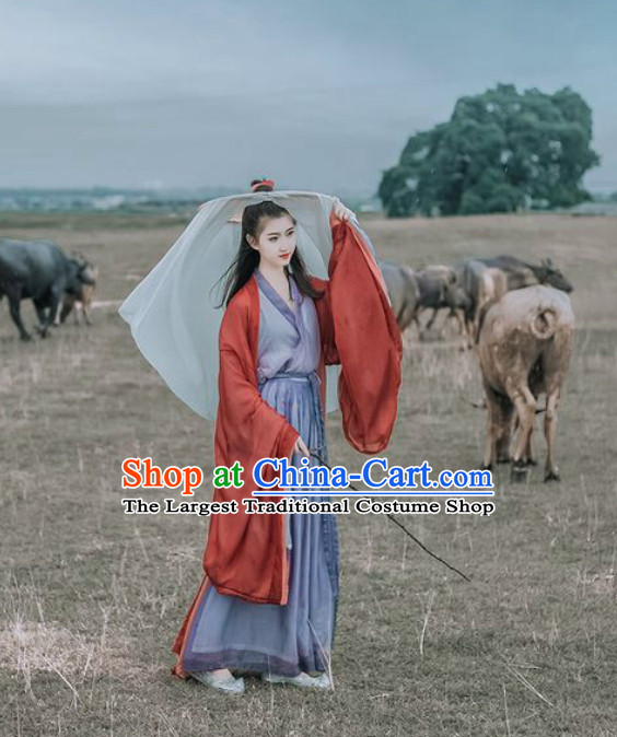 Traditional Ancient Chinese Swordswoman Costume Han Zhuang Hanfu Clothing