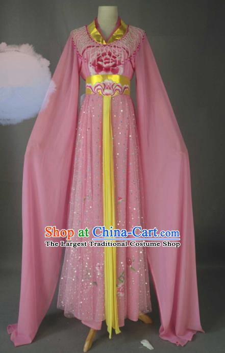 Chinese Traditional Peking Opera Princess Pink Costumes Ancient Fairy Dress for Adults