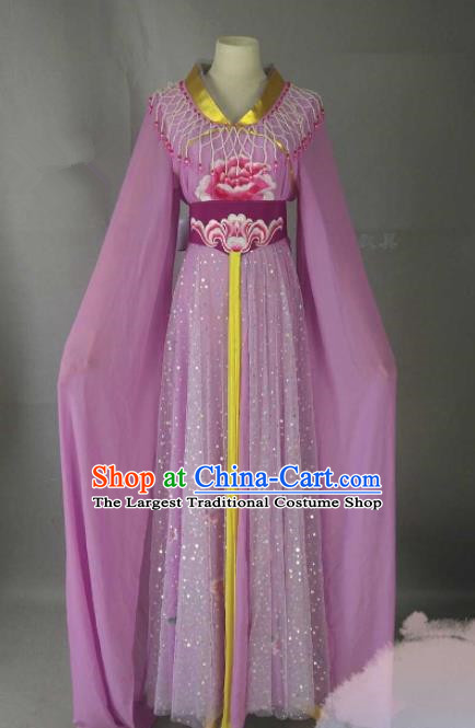 Chinese Traditional Peking Opera Princess Purple Costumes Ancient Fairy Dress for Adults